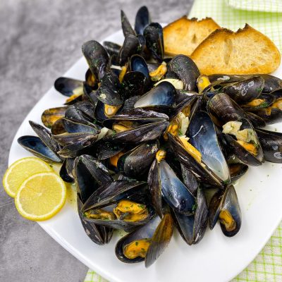 Miesmuscheln in Weißweinsauce